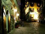 Jochen Mensing: T�bingen, die Burgsteige bei Nacht