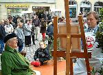 Jochen Mensing: Sonntagsmalen am Marktplatz in T�bingen am 6.5.2001